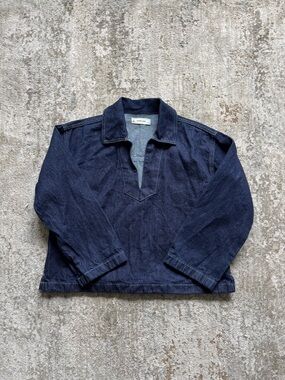Everlane The Cropped Denim Tunic - Tungsten Rinse - Size S